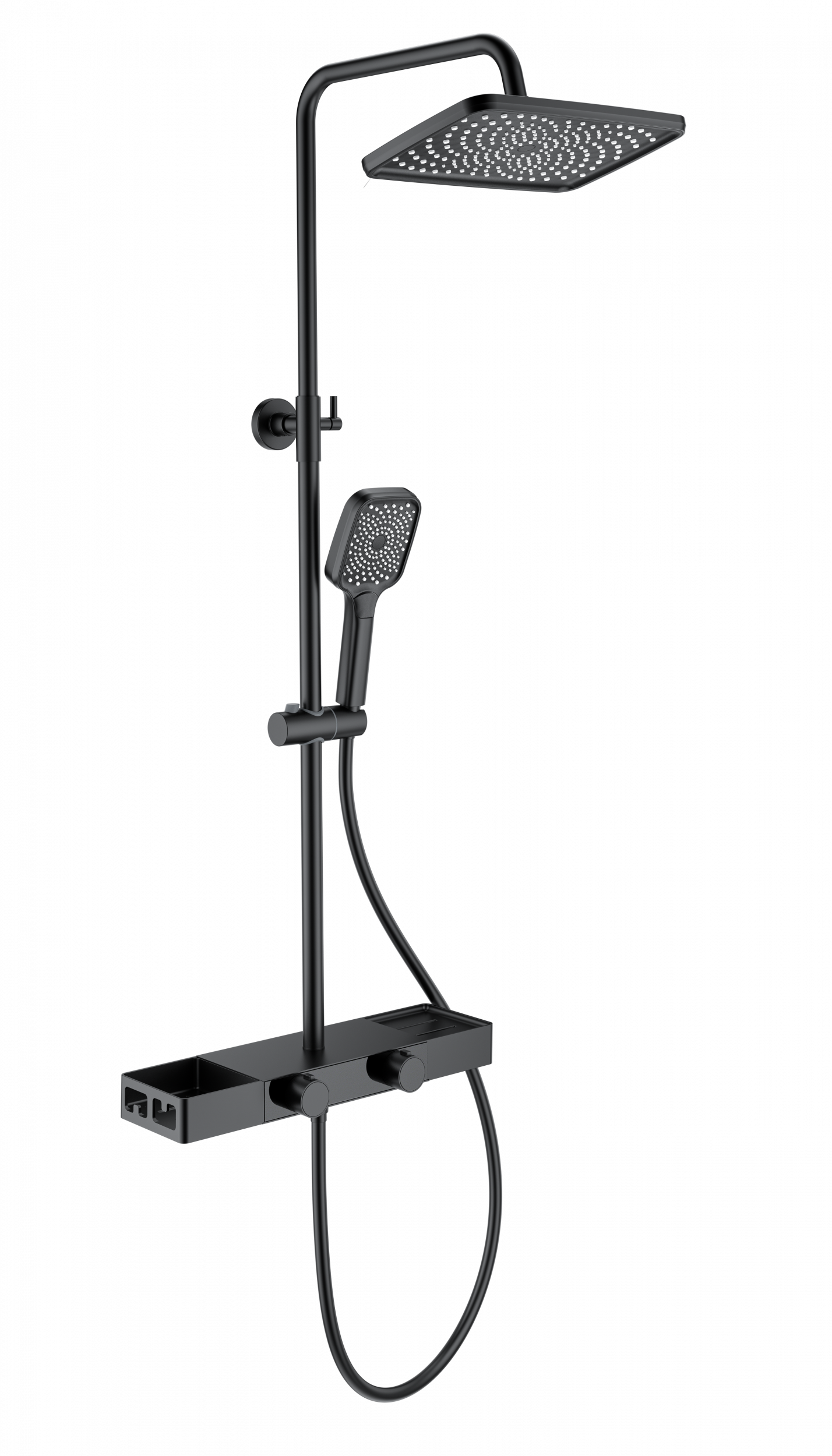 Душевая система WONZON & WOGHAND Shelf, Черный матовый WW-B3552-MB