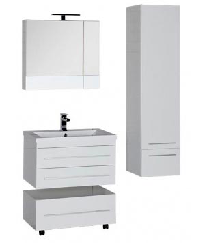 Тумба Aquanet Нота 75 подкатная белая