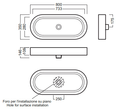 Раковина Hatria Area (80 см)