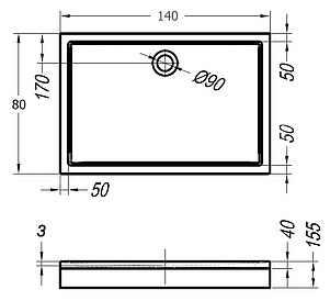 Поддон для душа Kolpa San Flamenco 140x80