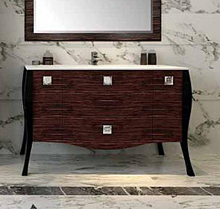 Тумба с раковиной Aquanet Мадонна 120 эбен с кристаллами Swarovski