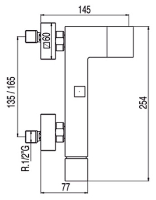 Смеситель Tres Cuadro-tres 10717002 для ванны с душем