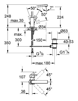 Смеситель Grohe Eurocube 23135000 для раковины