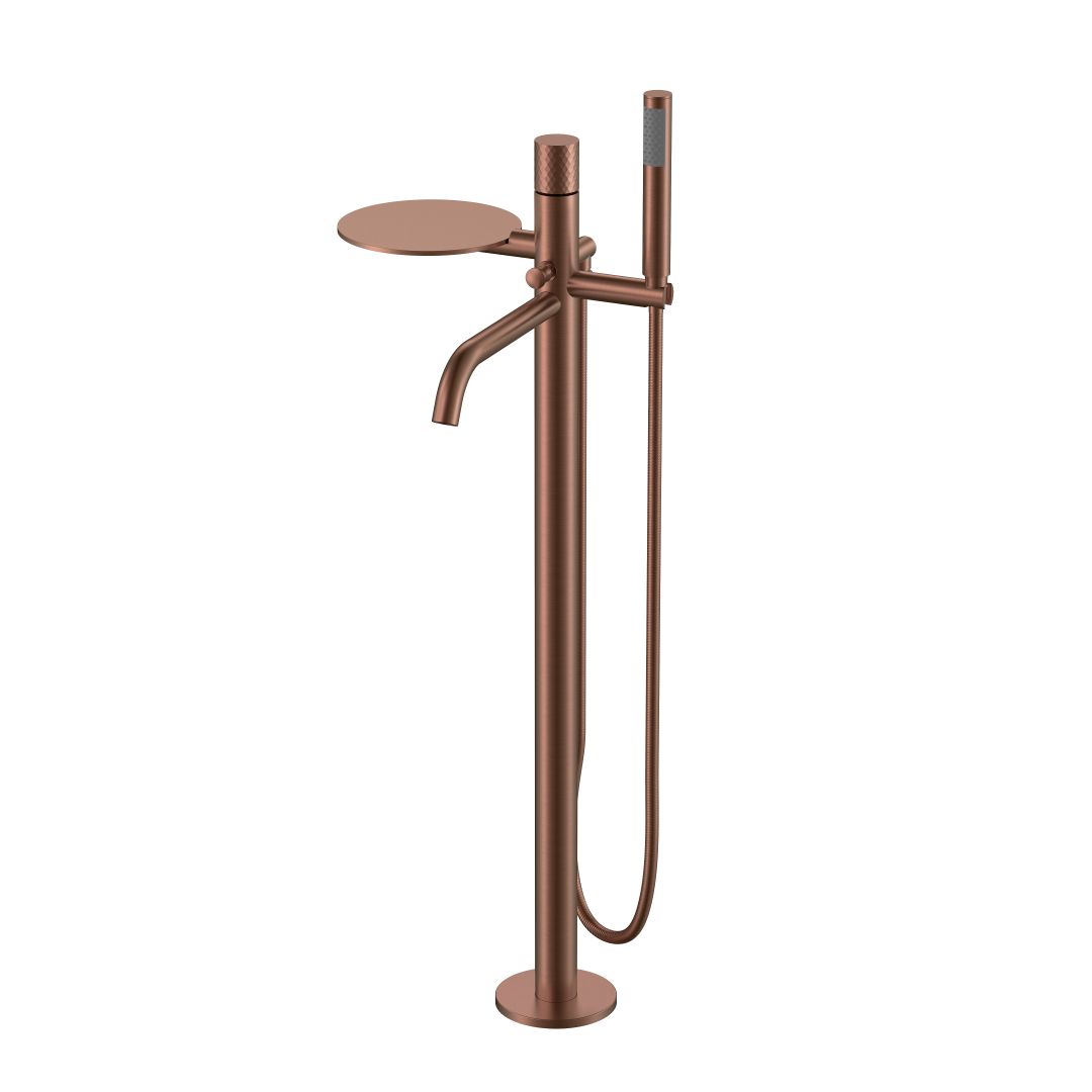 Смеситель Boheme STICK напольный BRUSHED BRONZE ручка DIAMOND 129-BRB