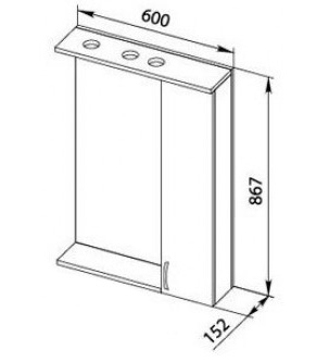 Зеркало-шкаф Aquanet Гретта 60 светлый дуб