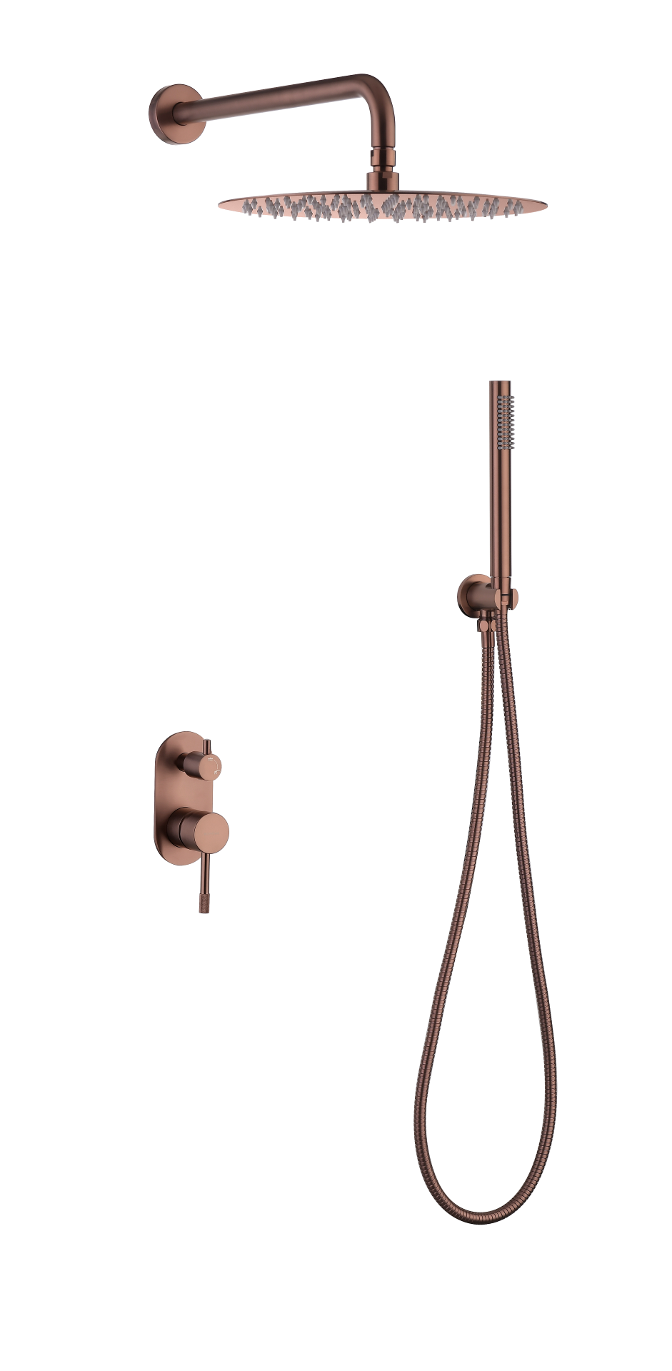 Смеситель встроенный + верхний+ ручной душ Boheme Uno. Copper Brushed 464-CB