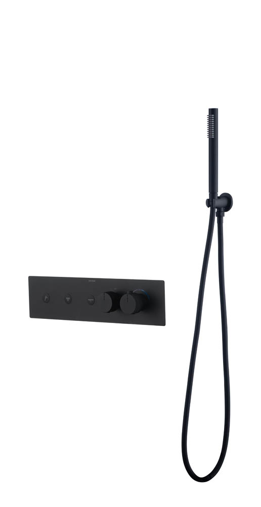 Смеситель Boheme FUSION TERMO с ручным душем BLACK 131-SYS-B
