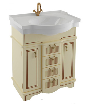 Тумба с раковиной Aquanet Луис 70 бежевая