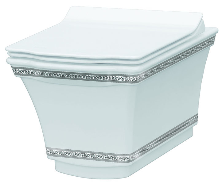 Подвесной Унитаз с узором Boheme Hermitage CHROME 951-CR