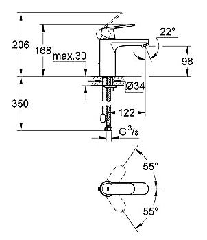 Смеситель Grohe Eurosmart Cosmopolitan 23326000 для раковины