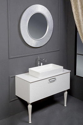 Тумба Armadi Art Linea 100 белая + Золото 842-100-WG