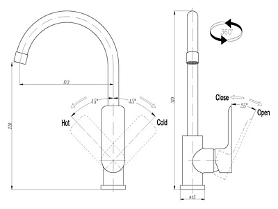 Смеситель Triton Панама 14605W-D125 для кухонной мойки