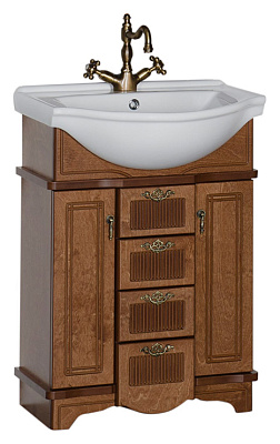 Тумба с раковиной Aquanet Луис 60 NEW темный орех