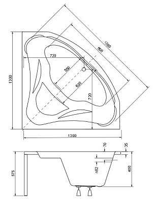 Акриловая ванна BESCO Mia 130