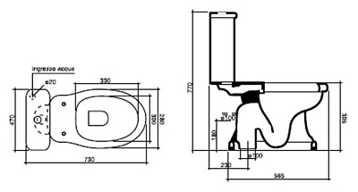 Унитаз-компакт Disegno Ceramica Paolina 7006