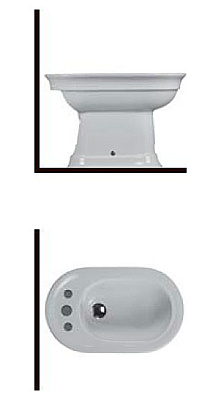 Биде напольное Hatria Dolcevita три отверстия