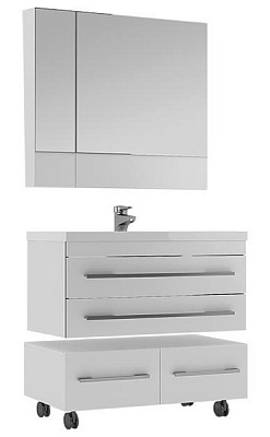 Тумба с раковиной Aquanet Верона 90 подвесная белая