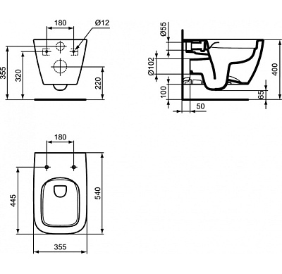 Подвесной унитаз Ideal Standard I.life B T461401