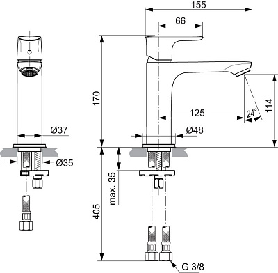 Смеситель Ideal Standard Connect Air A7015AA для раковины