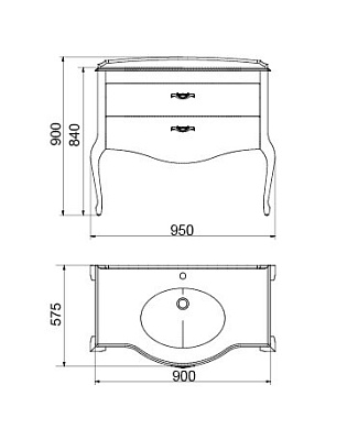 тумба Ellen plus 90 M-V 9001-G (9001 с золотом)