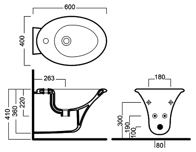Биде подвесное Hatria Sculture