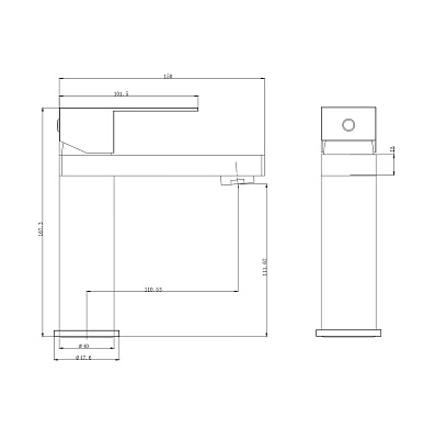 Смеситель для раковины WONZON & WOGHAND, Черный матовый WW-A40982-MB