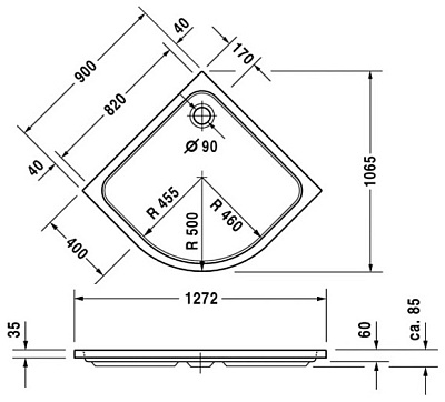 Поддон для душа Duravit D-Code 720108