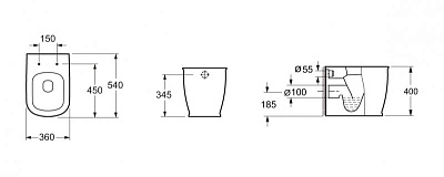 Чаша для унитаза приставного BelBagno Prado BB10150CB с микролифтом