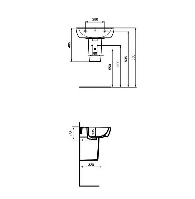 Полупьедестал Ideal Standard Tempo T423001