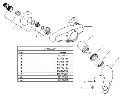 Смеситель E.C.A. Mix 2000 102102227 для душа