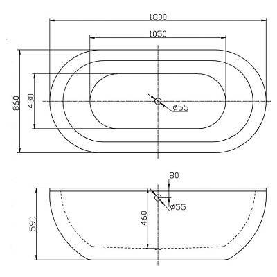 Акриловая ванна BELBAGNO 170x80