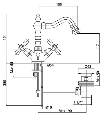 Смеситель Caprigo Bristol 21-033-vot для биде