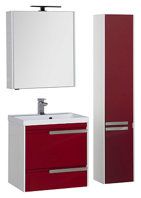 Тумба с раковиной Aquanet Тиволи 70 бордо