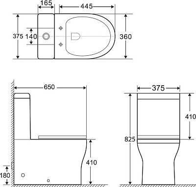 Унитаз-компакт BelBagno Ancona безободковый