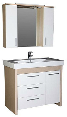 Тумба с раковиной Aquanet Тиана 100 светлый дуб