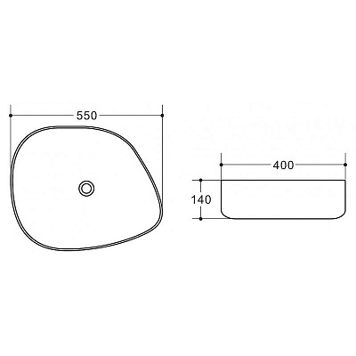 Раковина BelBagno BB1435-NERO накладная