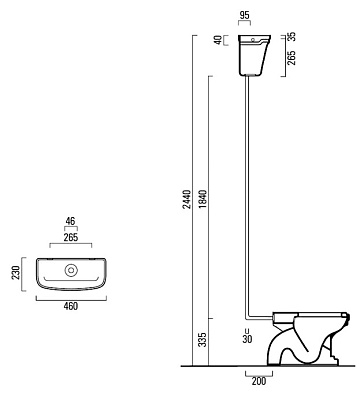 Унитаз приставной GSI Old Antea 561111