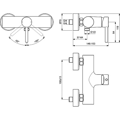 Смеситель для душа Ideal Standard Ceraline BC200XG