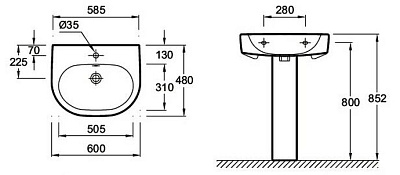 Раковина Jacob Delafon Kandel E1464