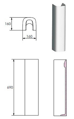 Полупьедестал Cersanit Olimpia PO-O50/55/60/70