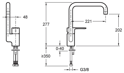 Смеситель Jacob Delafon July E5243-CP для кухонной мойки