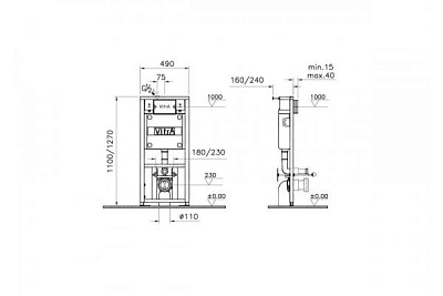 Инсталляция для унитазов VitrA 12S 742-5800-01