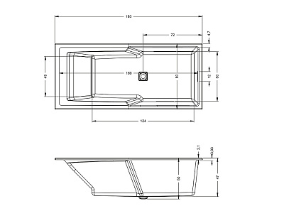 Акриловая ванна RIHO Still Shower 180x80 LED