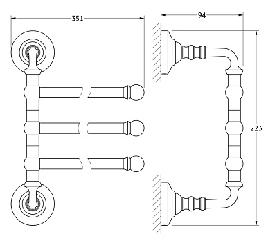Полотенцедержатель 3SC Stilmar STI 211 золото