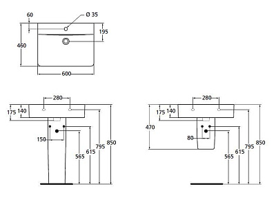 Раковина Ideal Standard Connect Cube E794501  (60 см)