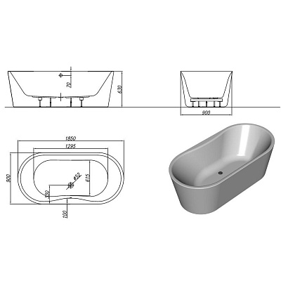 Акриловая ванна KOLPA SAN Comodo FS 185x90