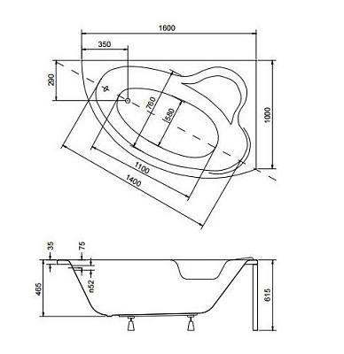Акриловая ванна BESCO Ada 160 P