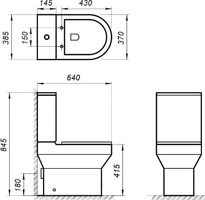 Чаша для унитаза-компакт BelBagno Norma BB339CPR