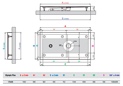 Поддон для душа Novellini Olympic Plus 170x90 см White высокий