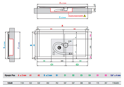 Поддон для душа Novellini Olympic Plus 120x90 см Black